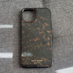 Kate Spade Black and Brown Patterned Phone Case